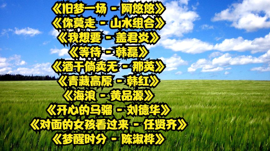 《旧梦一场 - 阿悠悠》+《你莫走 - 山水组合》