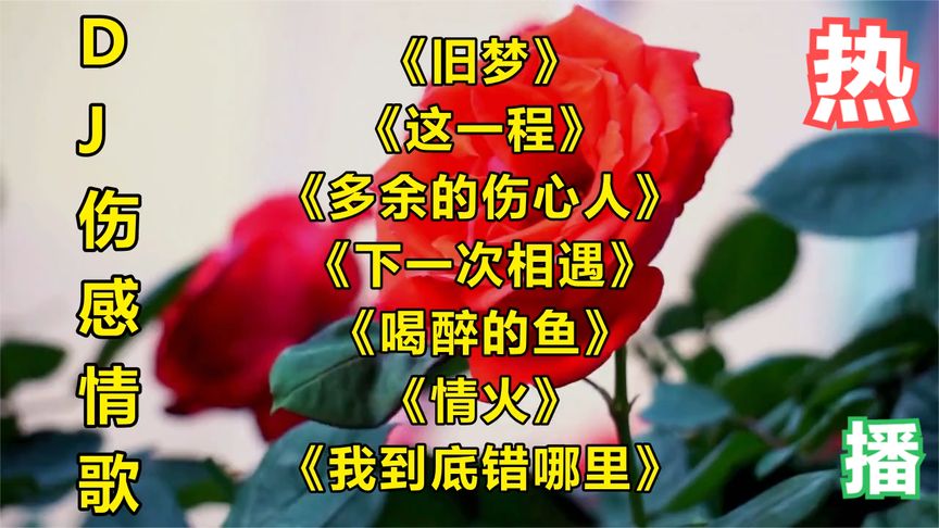 推荐7首热播火爆DJ《旧梦》《这一程》《多余的伤心人》《情火》
